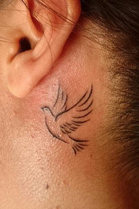 Discover the Meaningful Dove Behind Ear Tattoo Design